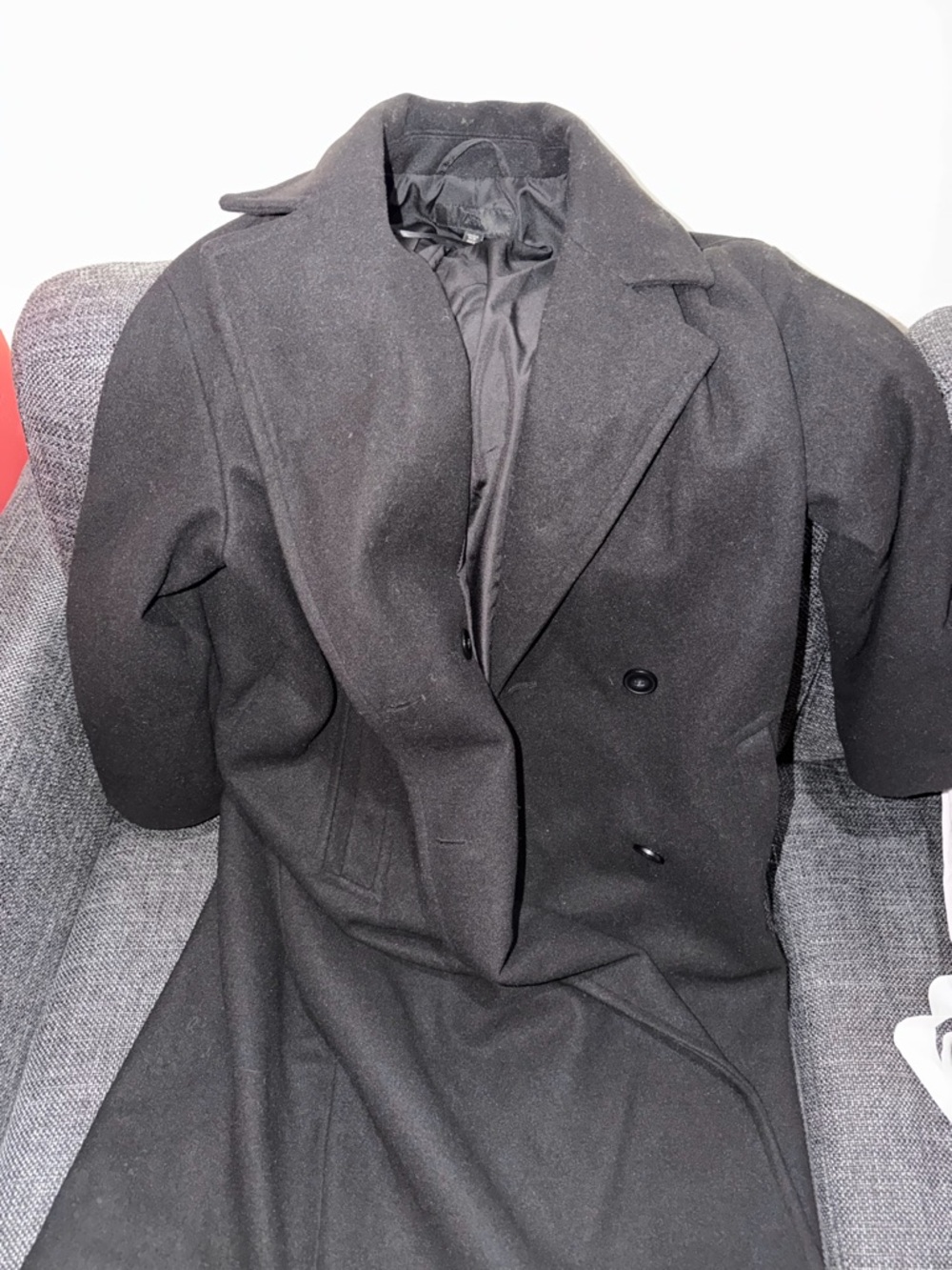 Zara Soft Oversized Black Coat - Picture 4 of 5